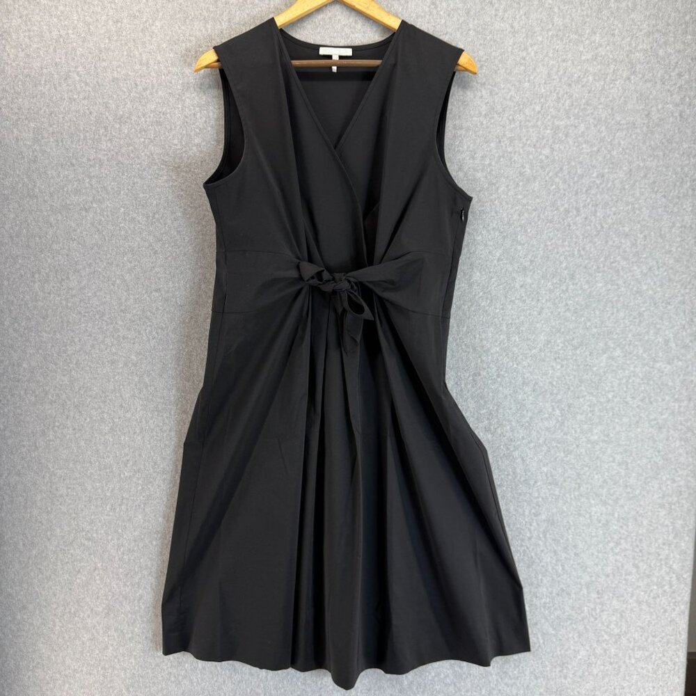 Hinson Wu Womens Black Ellen Dress‎ Sleeveless Faux Wrap Tie Front Size Large